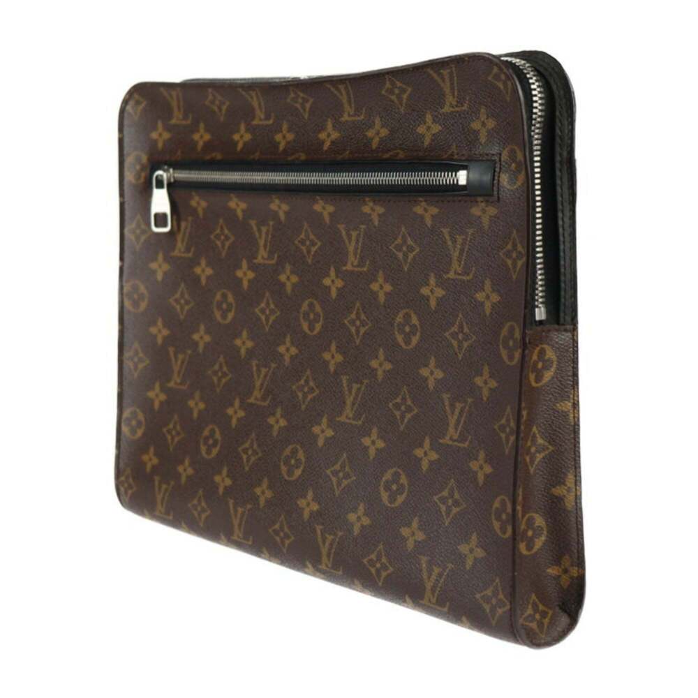 LOUIS VUITTON Authentic Black Monogram Leather Clutch Bag - Picture 2 of 9